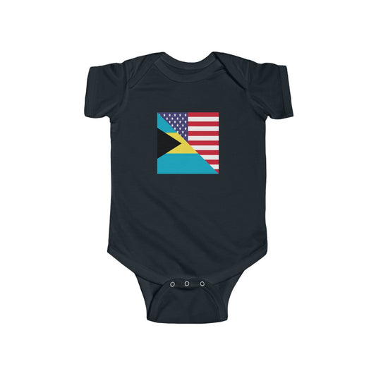 Bahamas American Flag Baby Bodysuit | Bahamian USA Newborn