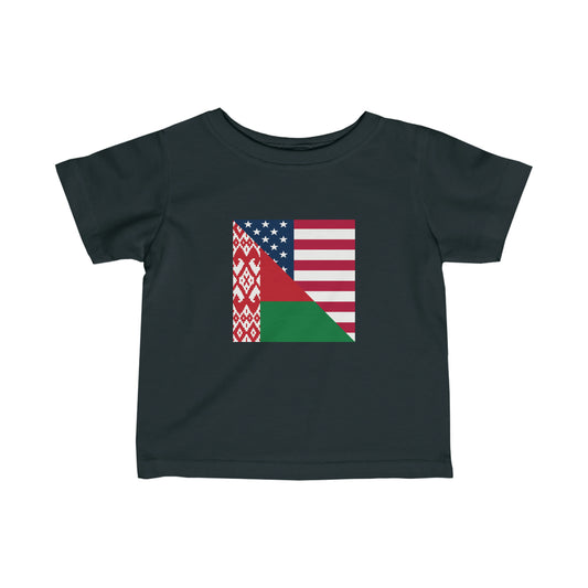 Infant Belarus American Flag Half USA Toddler Tee Shirt