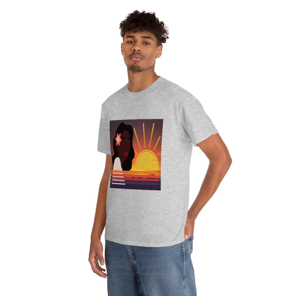 Black Woman Summer Sunrise Sunset T-Shirt | Unisex Men Women Shirt