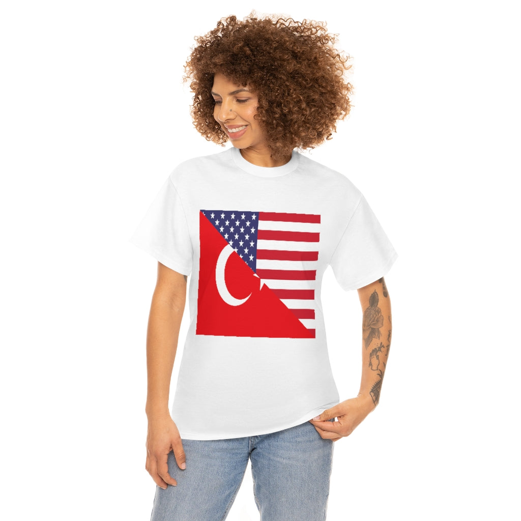 Turks American Flag Tee Shirt | Unisex Turkey USA Tshirt