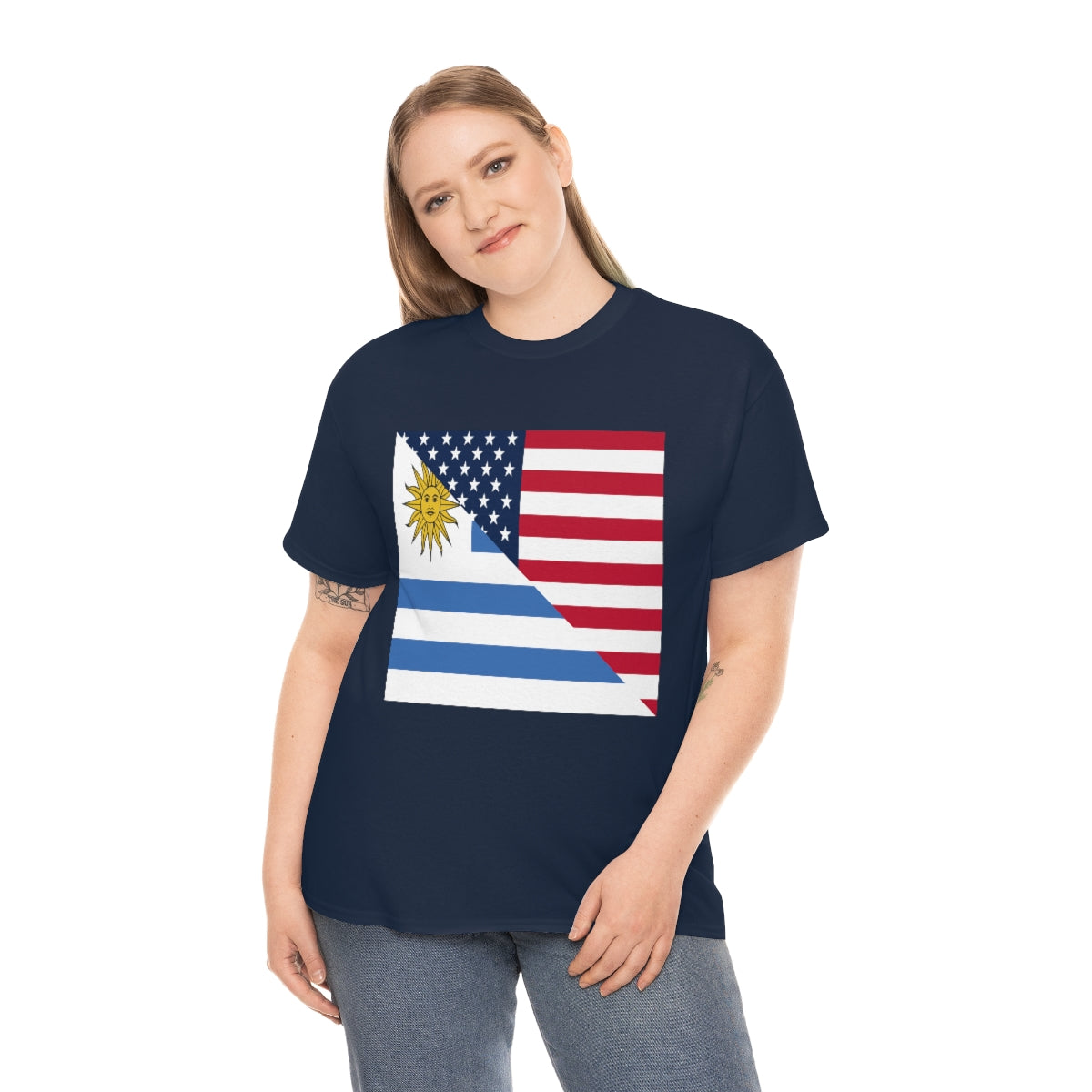 Uruguayan American Flag T-Shirt | Unisex Uruguay USA Tee Shirt