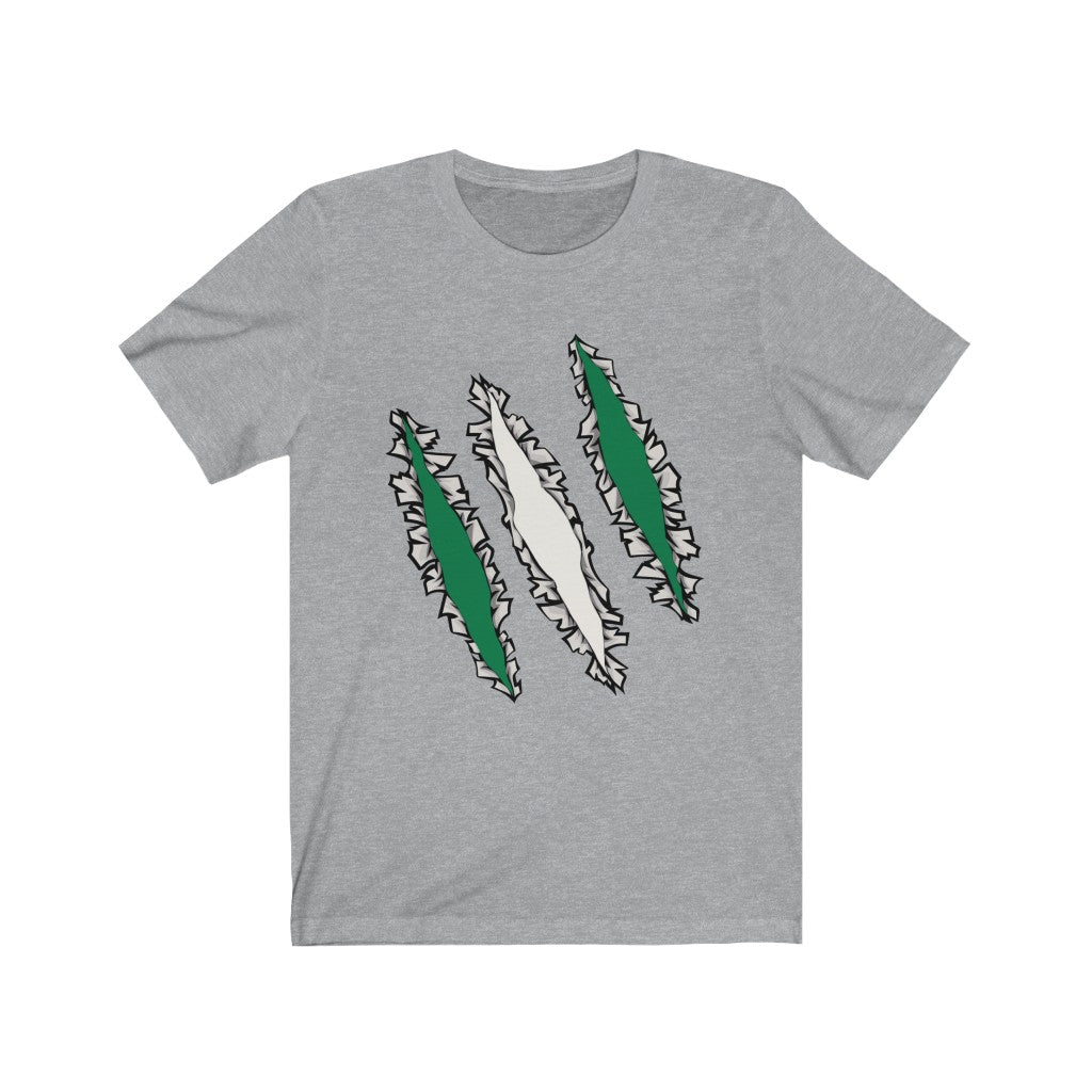 Slashed Nigerian Flag Shirt | Nigeria Tee Men Women Clothing