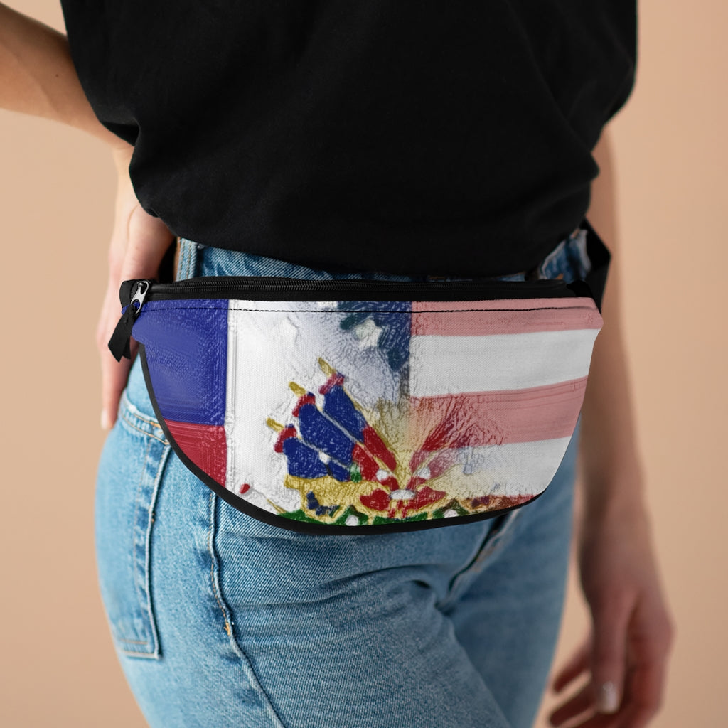 Haitian-American Flag Belt Bag | Haiti USA Fanny Pack