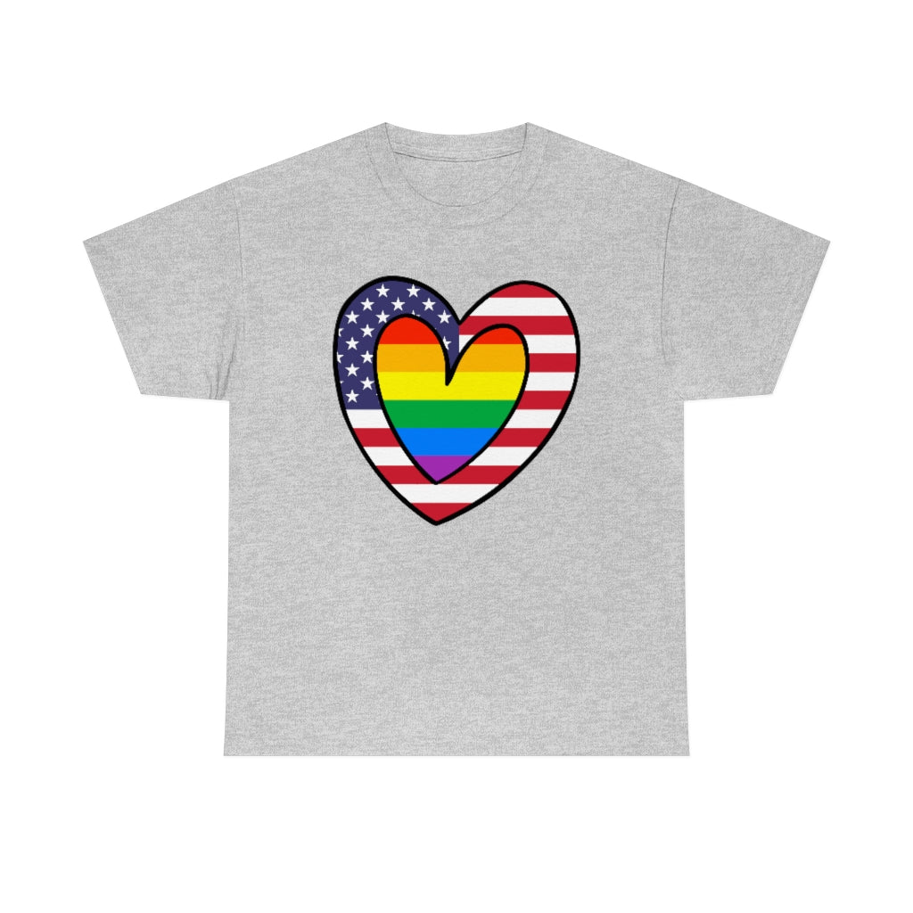 Rainbow Flag T-Shirt | Unisex LGBTQ Gay American Pride Men Women Tee