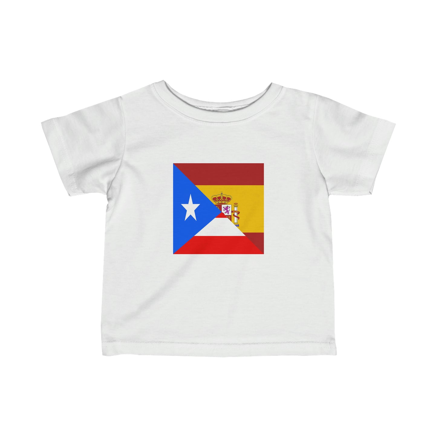 Infant Puerto Rican Spain Flag Half Boricua Spanish Toddler Tee Shirt