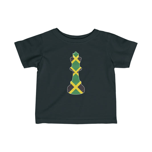 Infant Jamaica Flag King Chess Piece | Jamaican King Toddler Tee Shirt