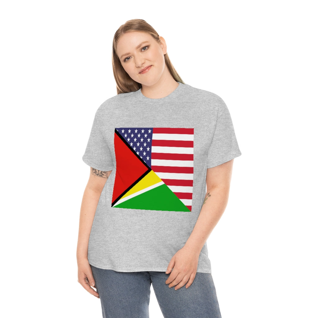 Guyanese American Flag Tee Shirt | Unisex Guyana USA Tshirt