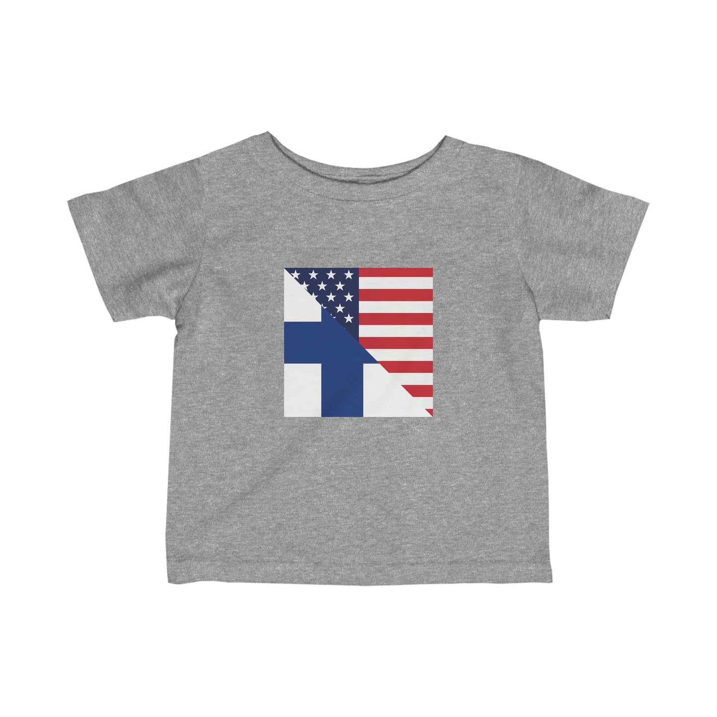 Infant Finnish American Flag Finland USA Toddler Tee Shirt