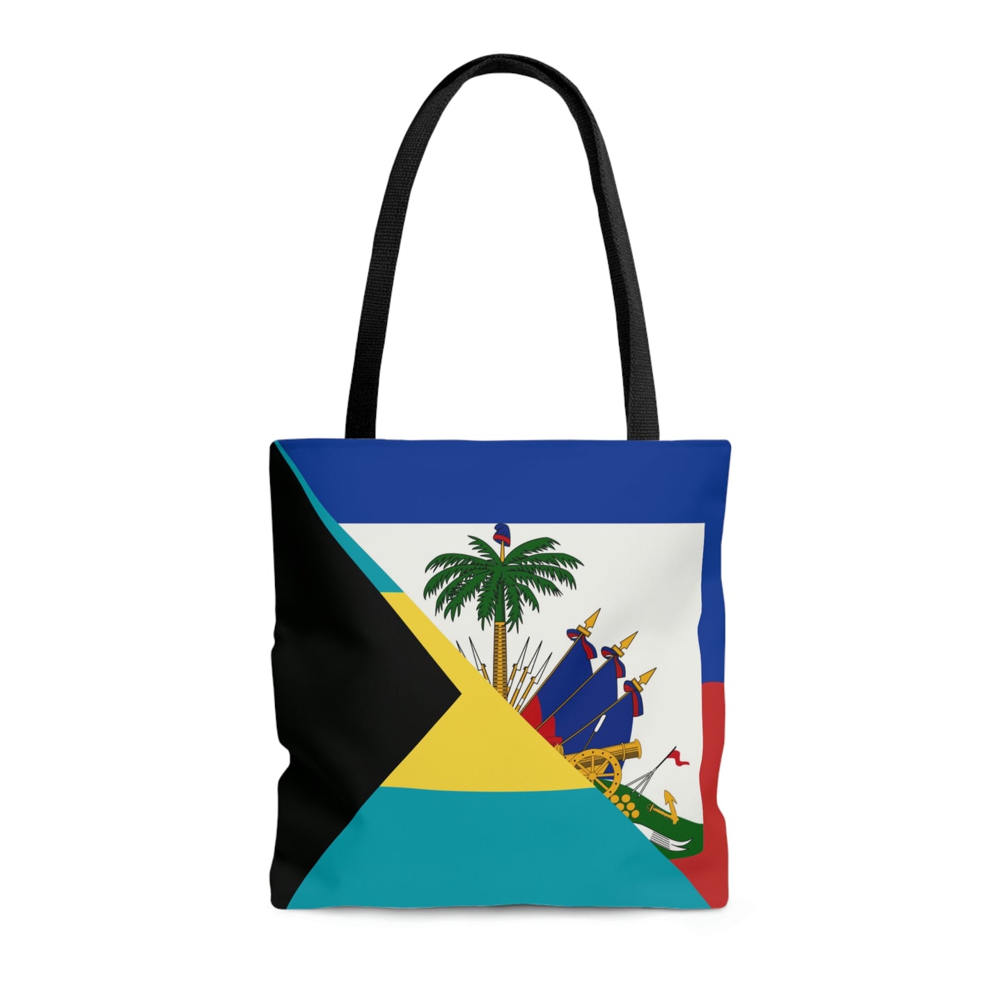 Haiti Bahamas Flag | Half Haitian Bahamian Flag Tote Bag | Shoulder Bag