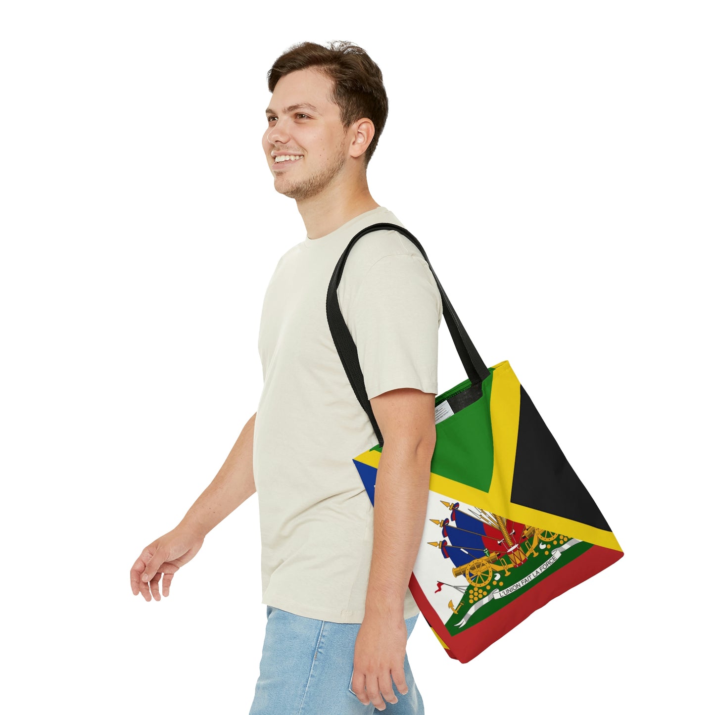 Haitian Jamaican Flag | Half Jamaica Haiti Tote Bag | Shoulder Bag