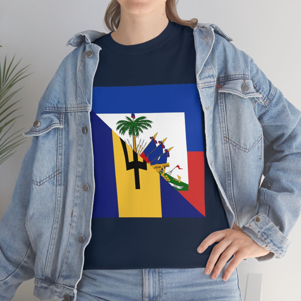 Bajan Haitian Flag Tee Shirt | Unisex Barbados Haiti USA Tshirt