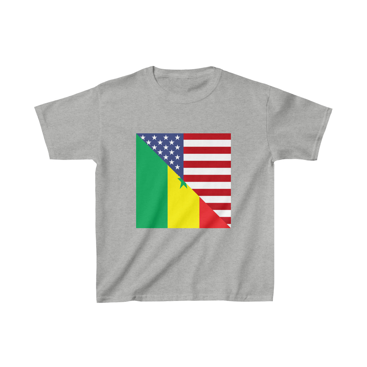 Kids Senegal American Flag T-Shirt | Unisex USA Senegalese Tee Shirt