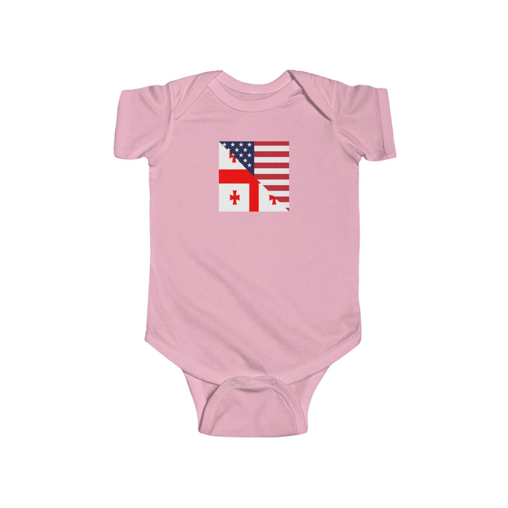 Georgian American Flag Baby Bodysuit | Georgia Baby Girl Boy