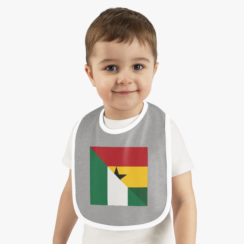 Nigerian Ghanaian Flag Baby Bib | Nigeria Ghana Newborn