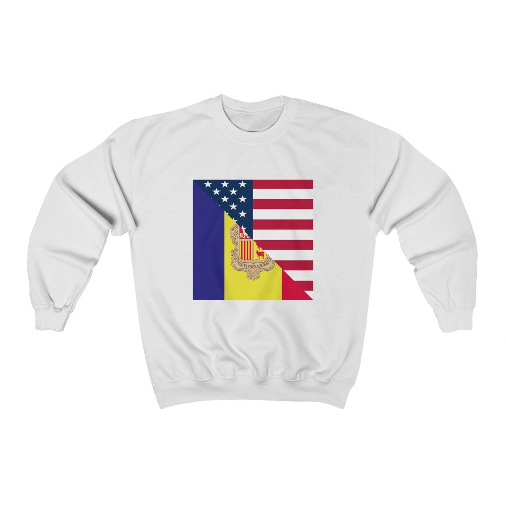 Andorran American Flag Sweatshirt | Unisex Andorra USA Pullover