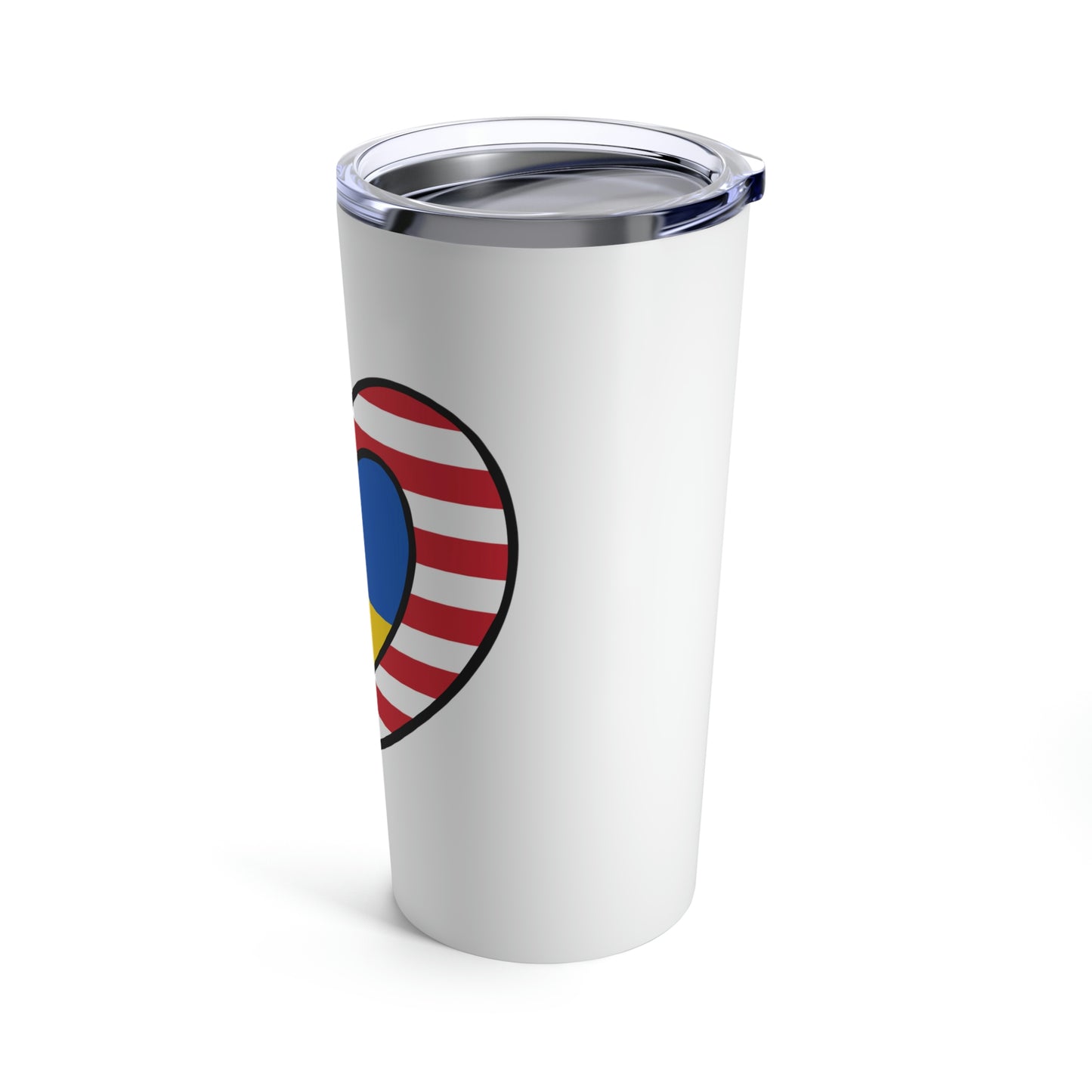 American Ukrainian Flag Heart Valentines Day Gift USA Ukraine  Tumbler 20oz