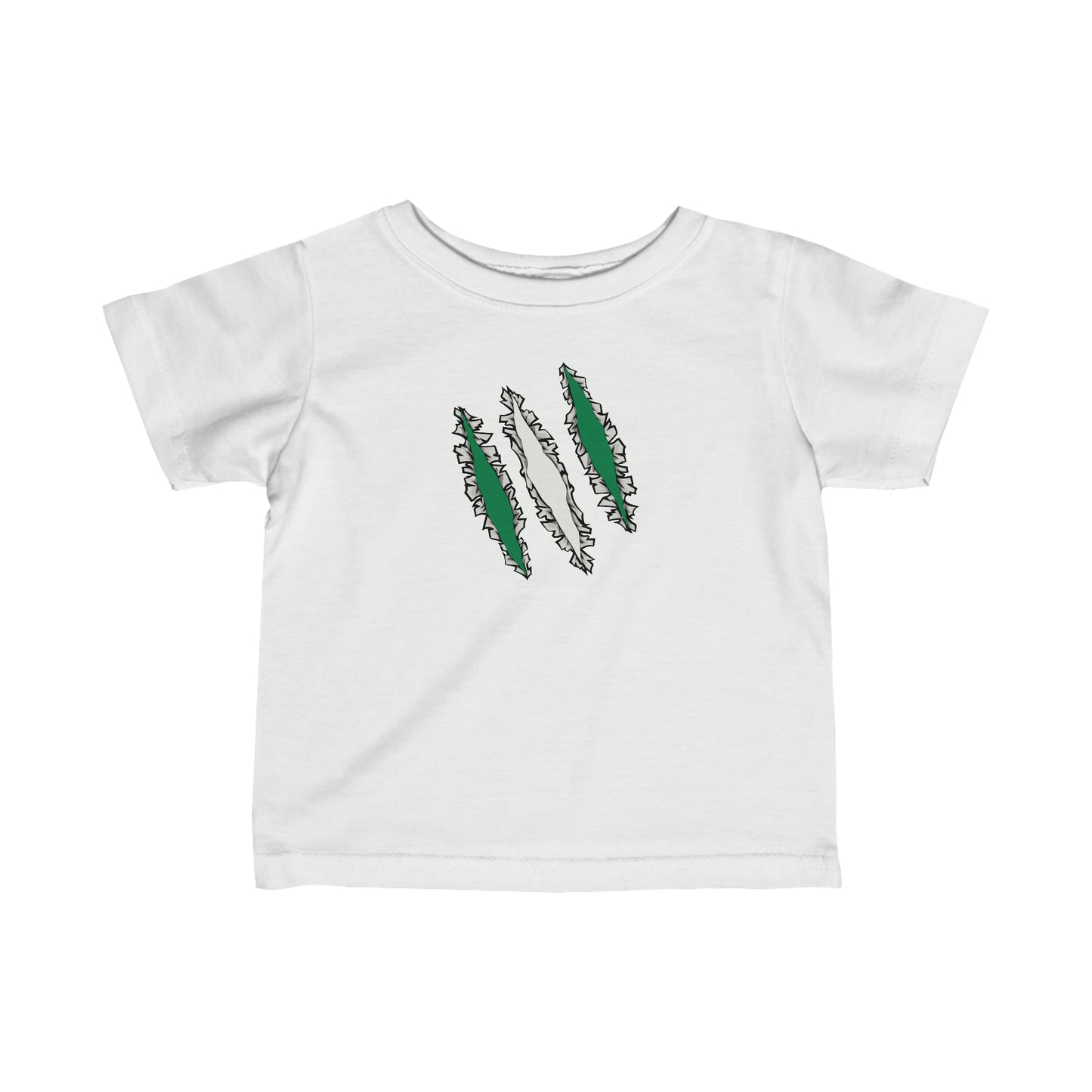 Infant Slashed Nigeria Flag | Nigeria Toddler Tee Shirt