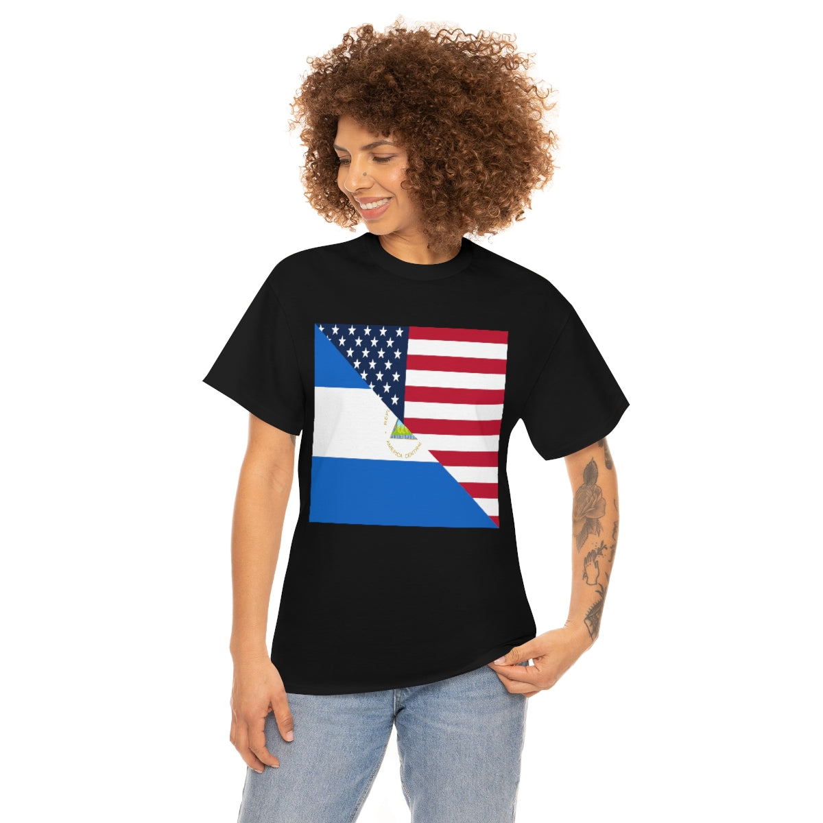 Nicaraguan American Flag Half Nicaragua USA T-Shirt | Unisex Tee Shirt