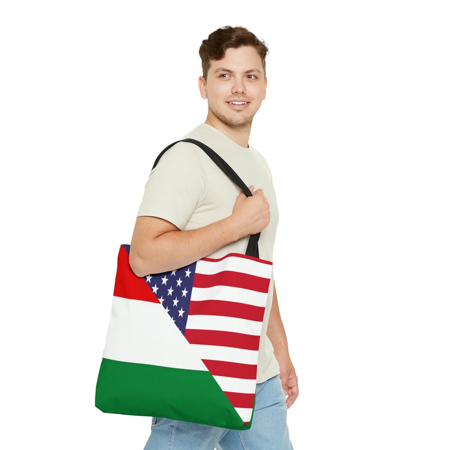 Hungarian American Flag Hungary USA Tote Bag | Shoulder Bag