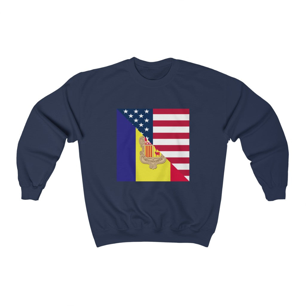 Andorran American Flag Sweatshirt | Unisex Andorra USA Pullover