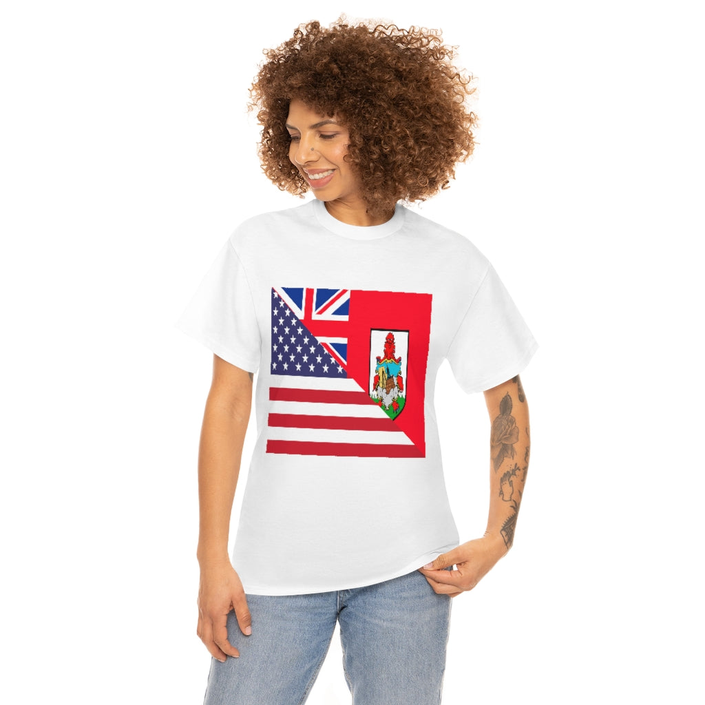 Bermudan American Flag Tee Shirt | Bermuda USA Tshirt