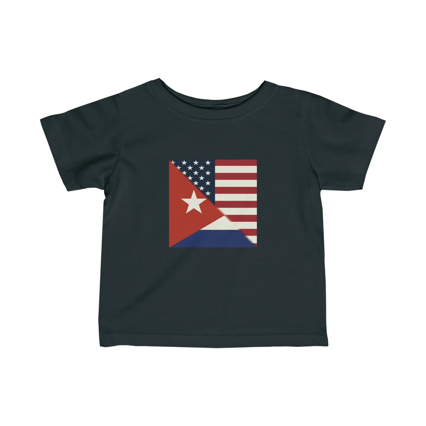 Infant Cuba America Flag | USA Cuban Flag Toddler Tee Shirt