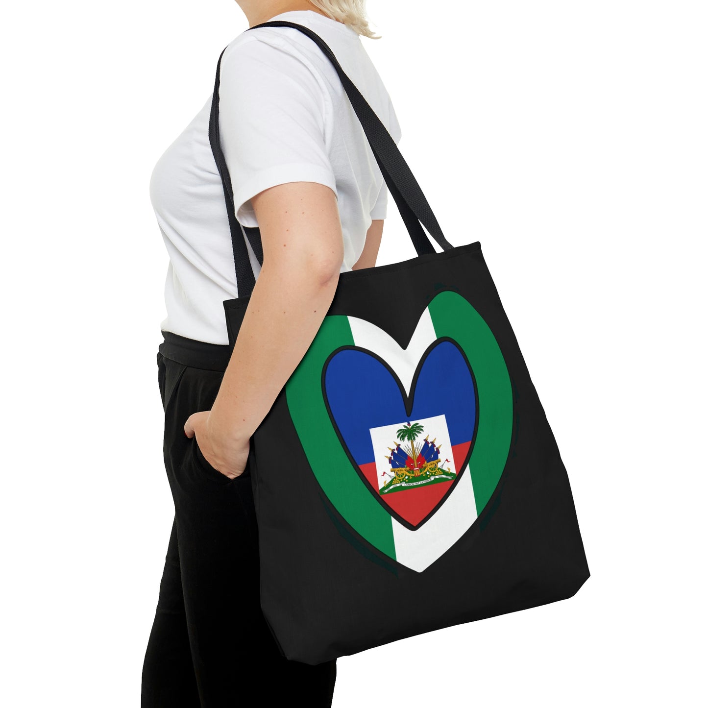 Nigerian Haitian Flag Inner Heart Nigeria Haiti  Tote Bag | Shoulder Bag