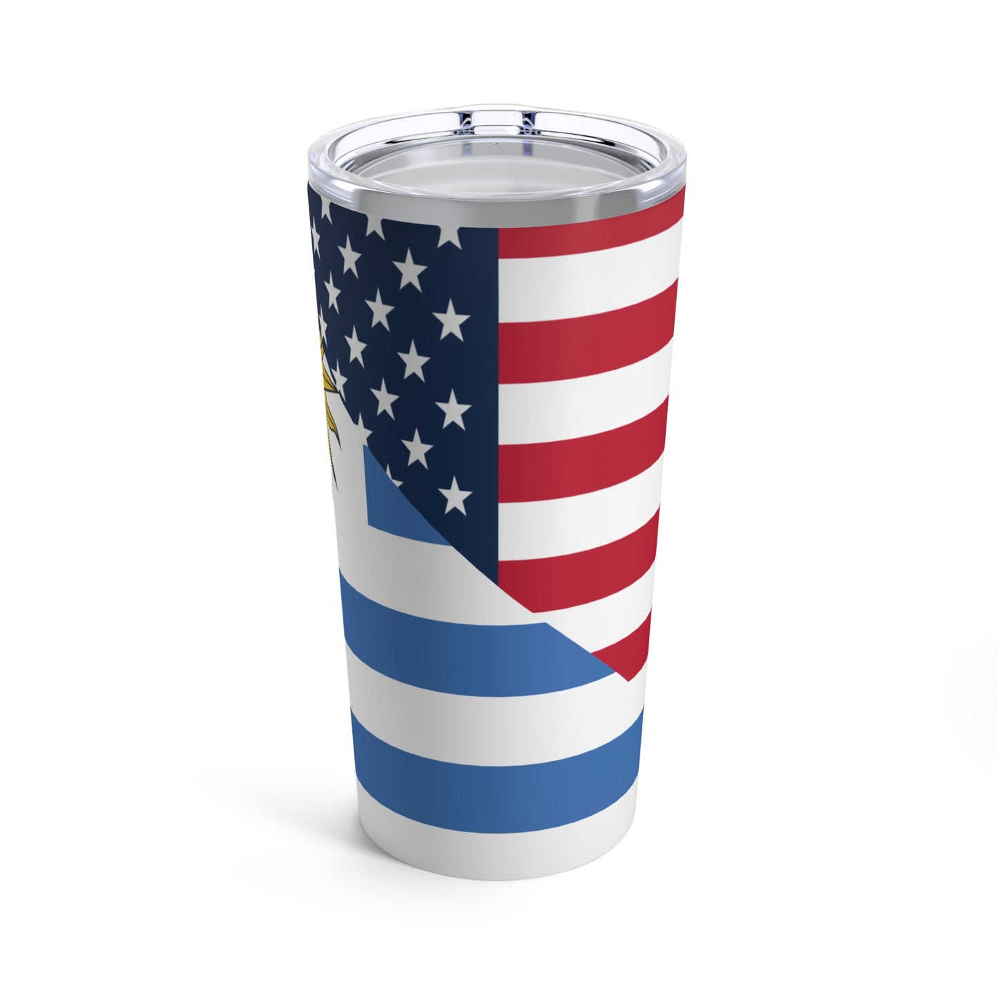 Uruguay American Flag Half Uruguayan USA Tumbler 20oz Beverage Container