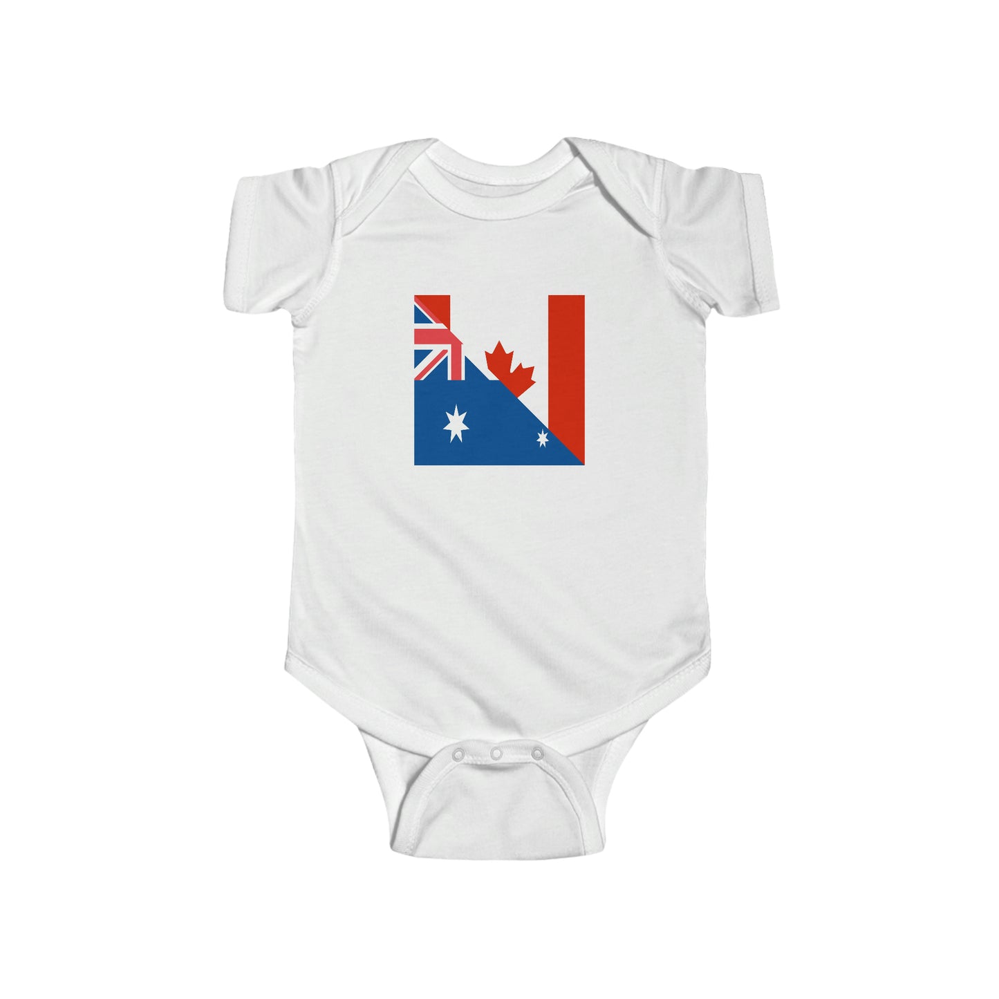 Australian Canadian Flag Half Australia Canada Baby Bodysuit | Newborn Boy Girl