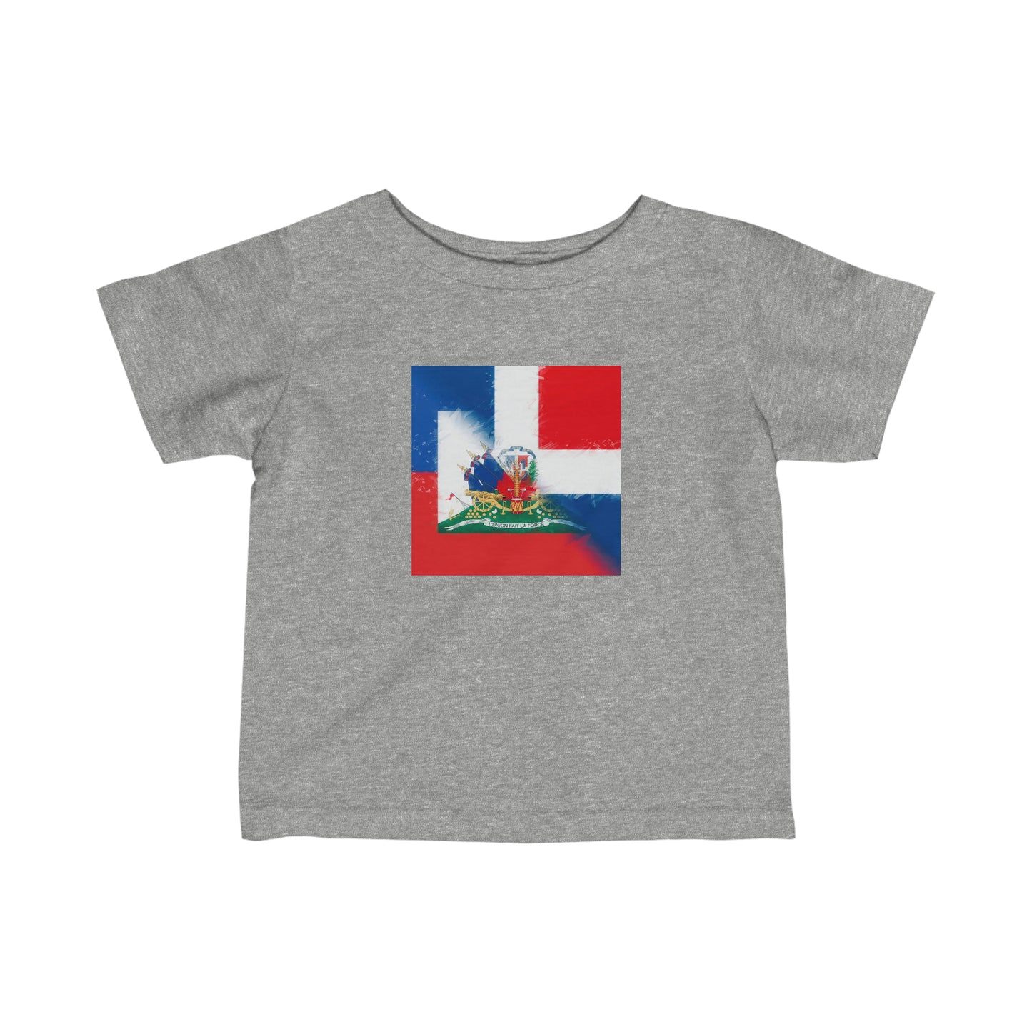 Infant Haiti Dominican Republic Flag | Hispaniola DR Half Haitian Dominican Flag Toddler Tee Shirt