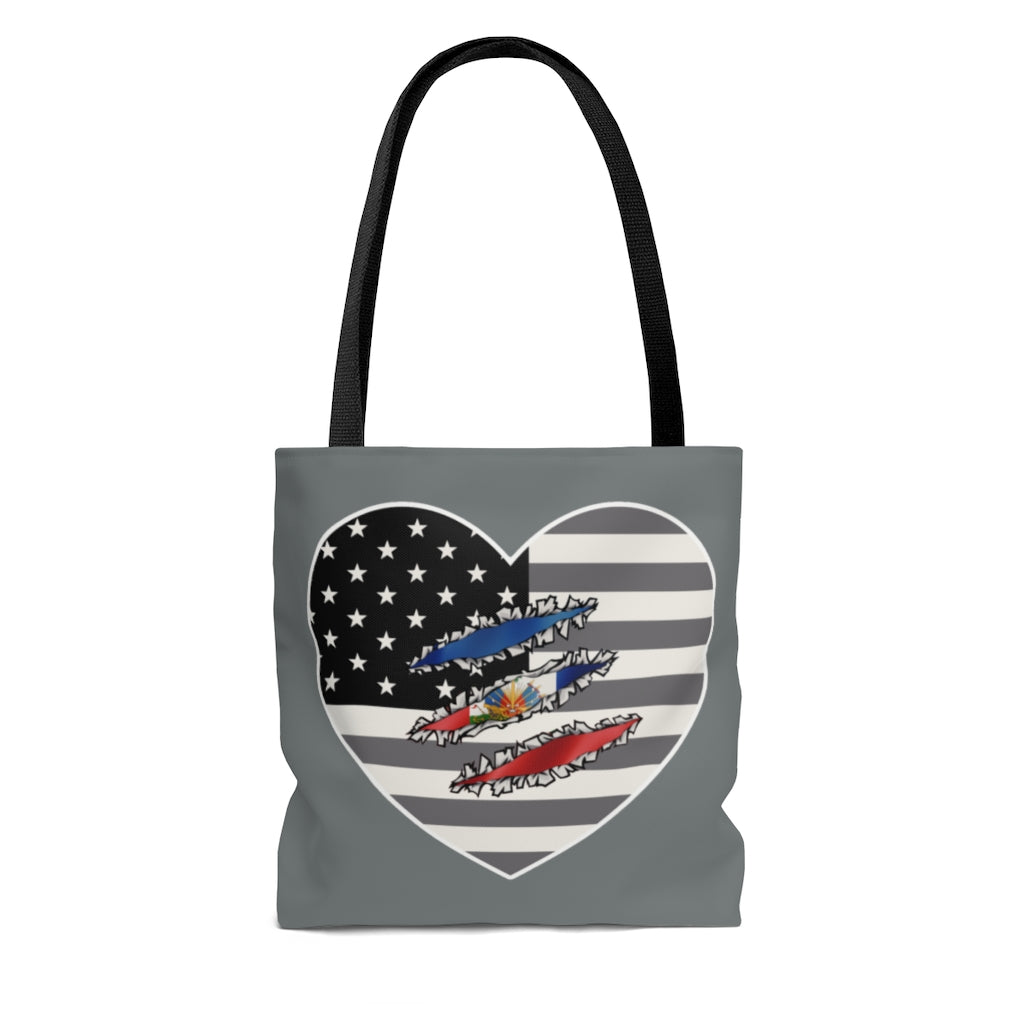 Haitian American At Heart Flag Tote Bag  | Haiti USA Accessory