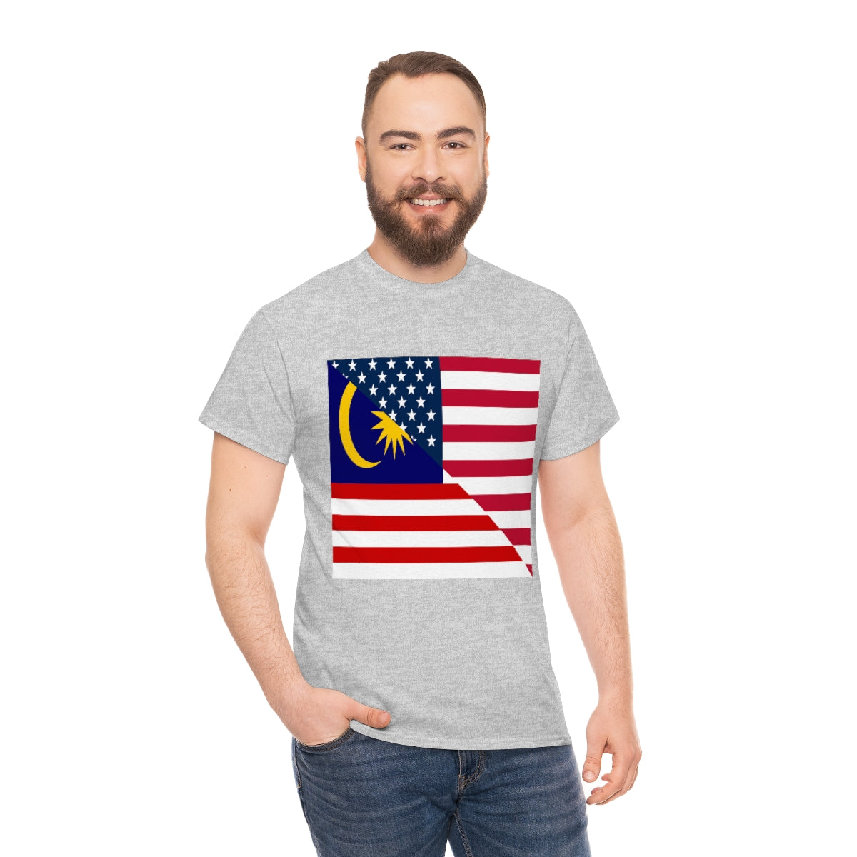 Malaysia American Flag Half Malaysian USA  T-Shirt | Unisex Tee Shirt