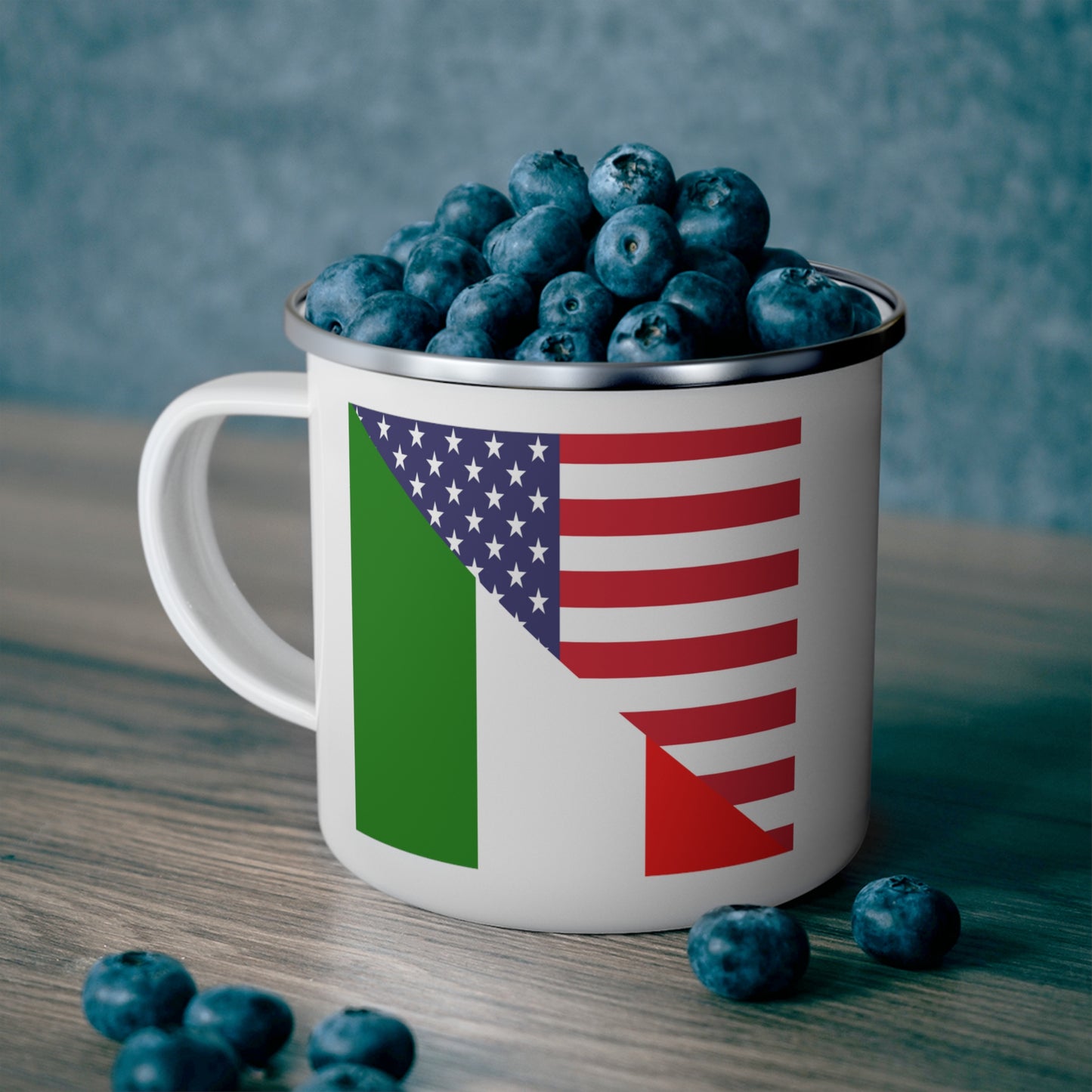 Italian American Flag Italy Italiano USA 12oz Enamel Mug