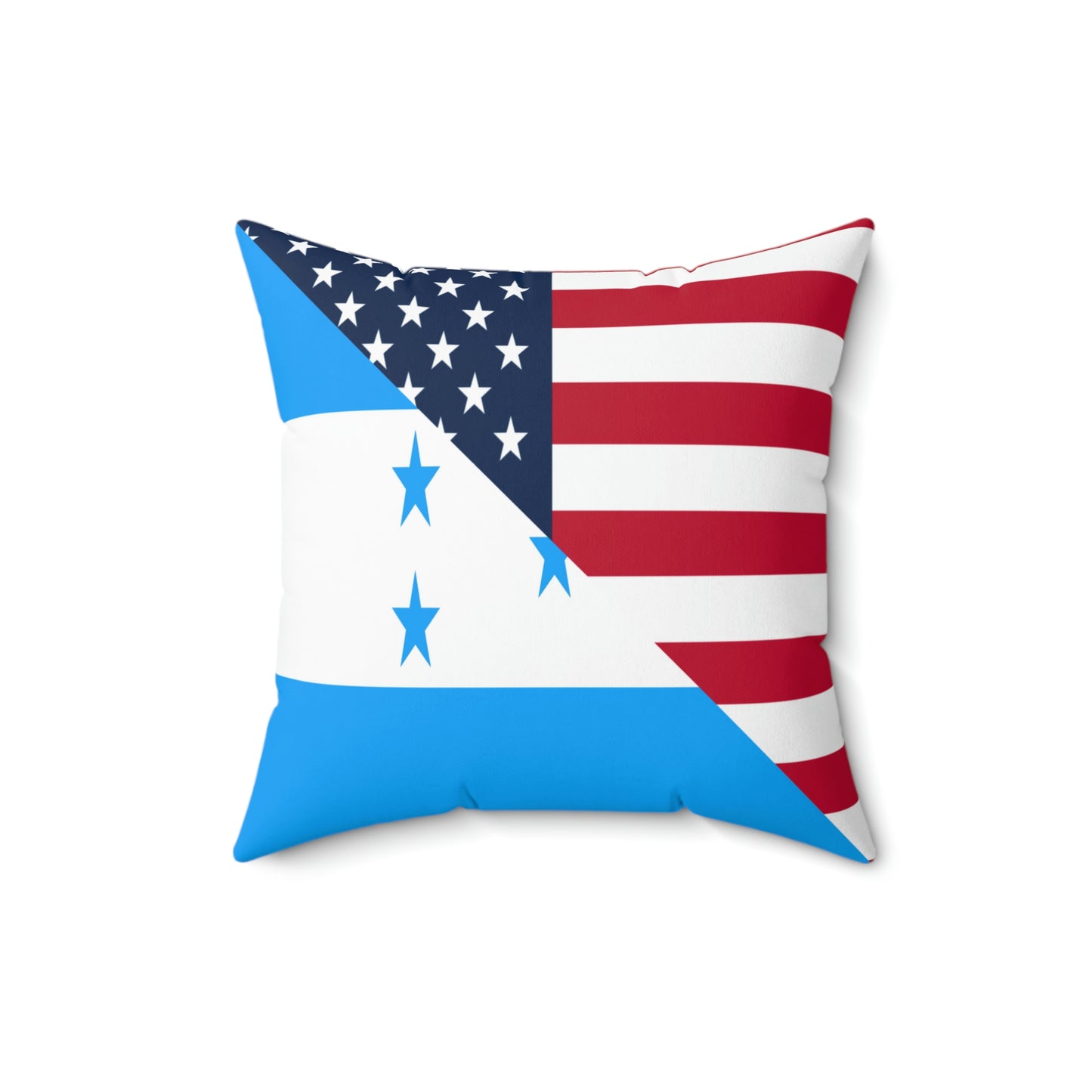 Honduras American Flag Half Honduran USA Spun Polyester Square Pillow