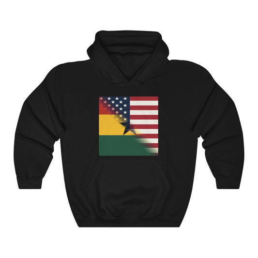 Half Ghanaian-American Flag Hoodie | Ghana African US Men Women Pullover