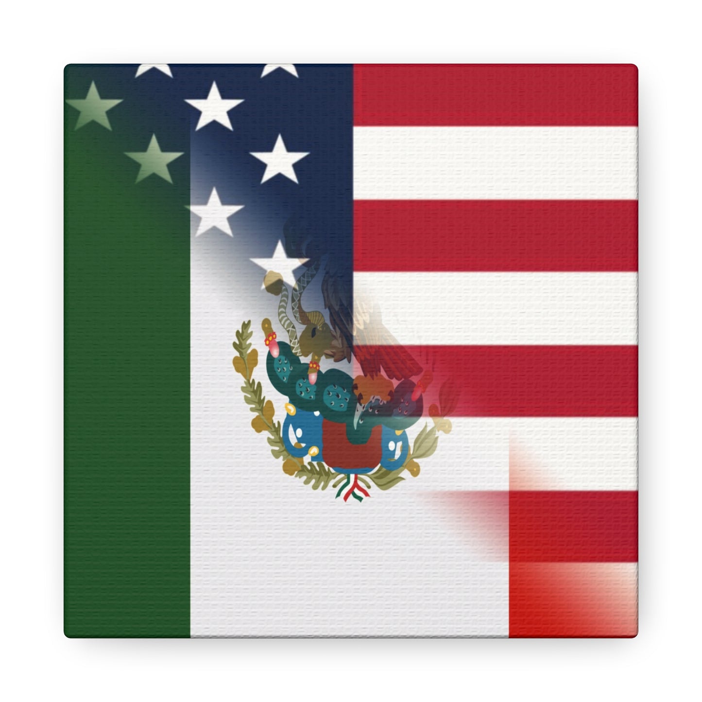 Mexico America Flag | Half US Mexican Canvas Gallery Wraps | Wall Art