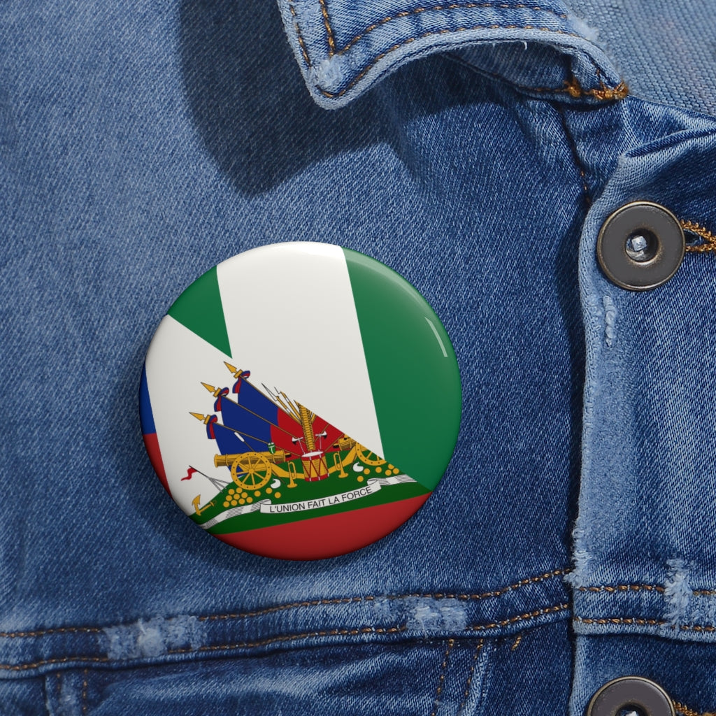 Haitian Nigerian Flag Pin Button | Haiti Nigeria Naija