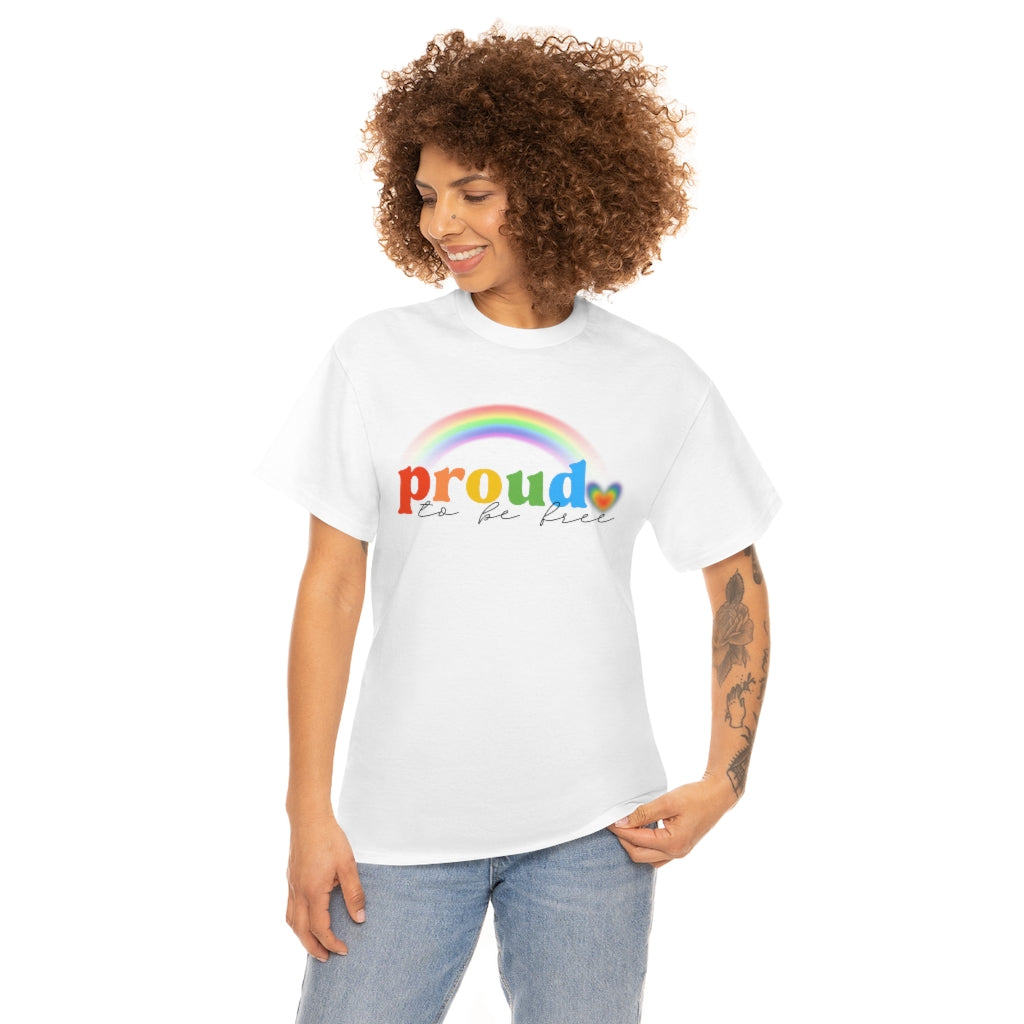 Proud To Be Free Rainbow Flag Shirt | Unisex LGBTQ Gay American Pride Men Women Tee