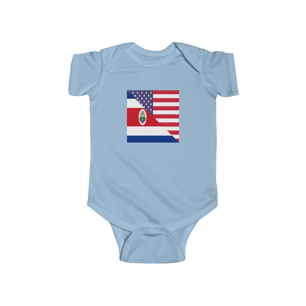 Costa Rica American Flag Baby Bodysuit | Unisex Rican USA Newborn Boy Girl