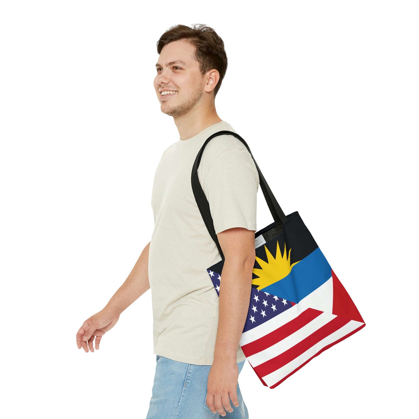 Antigua and Barbuda American Flag Antiguan USA Tote Bag | Shoulder Bag