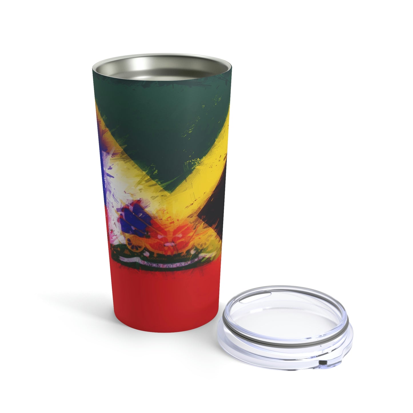 Haitian Jamaican Painted Flag | Haiti Jamaica Tumbler 20oz