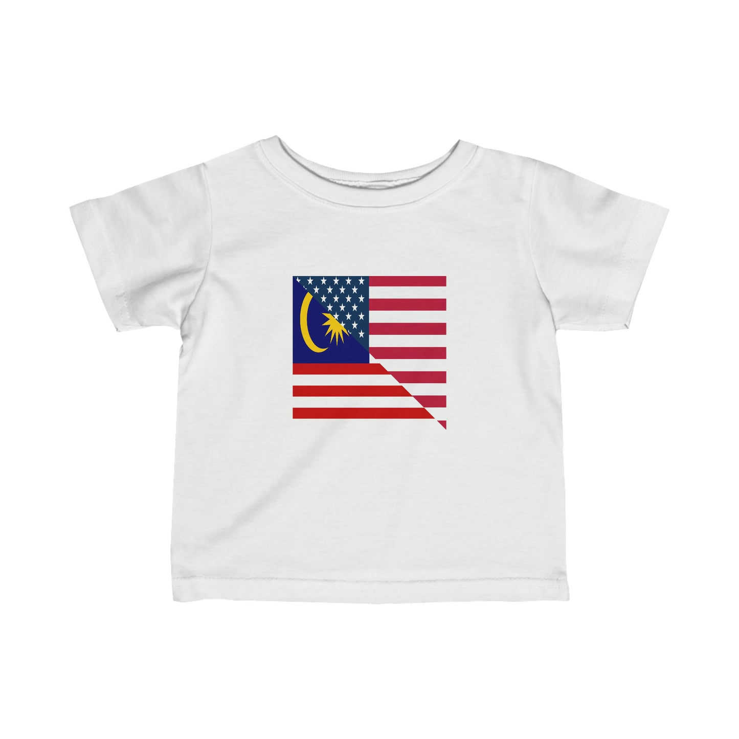 Infant Malaysia American Flag Half Malaysian USA  Toddler Tee Shirt