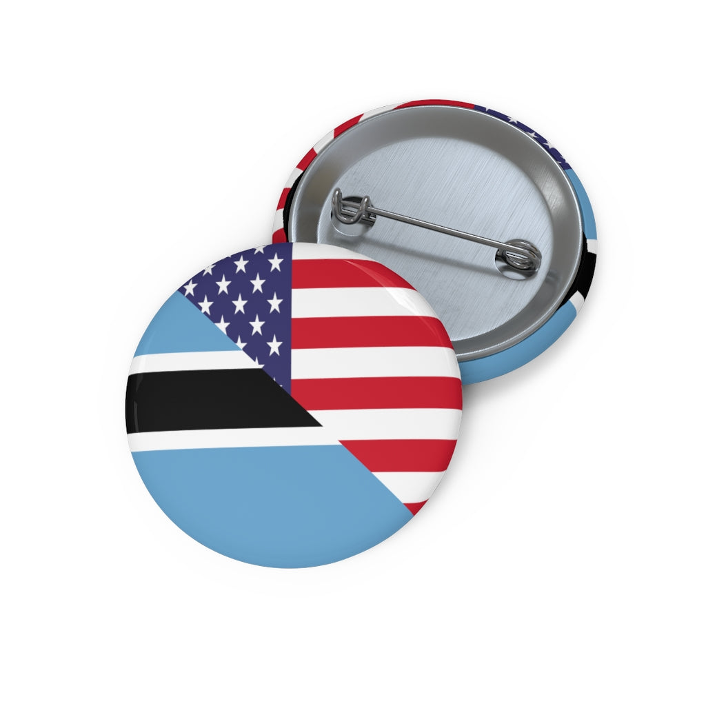 Botswana American Flag Pin Button | Motswana USA Pins