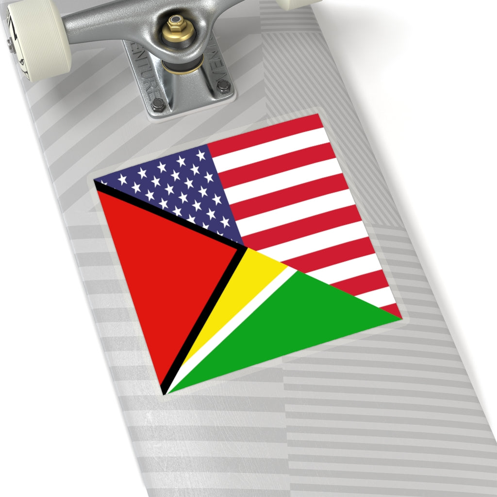 Guyana American Flag Sticker | Guyanese USA Stickers
