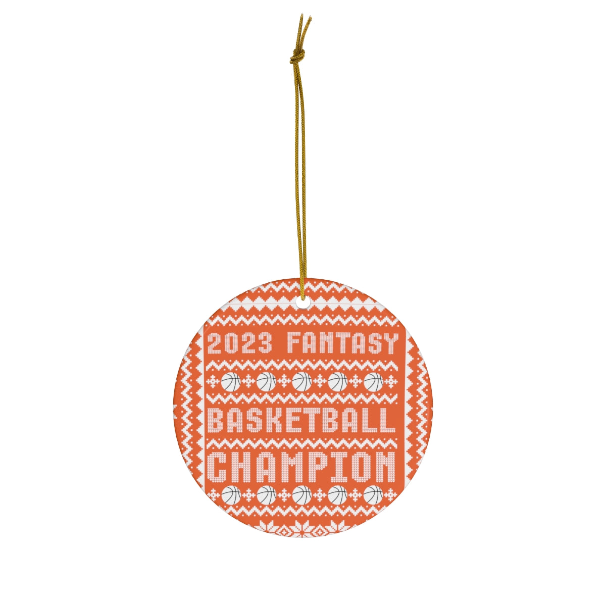 Fantasy Basketball Champion 2023 Ceramic Ornament | Champ Christmas Tree