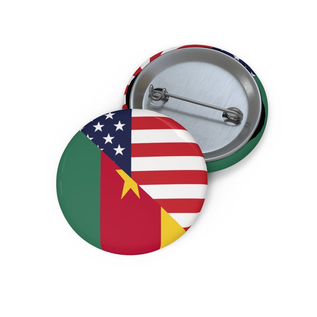 Cameroon American Flag Pin Button | Half Cameroonian USA