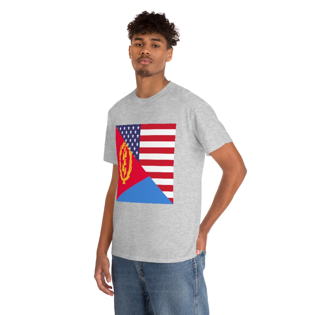 Eritrea American Flag Tee Shirt | Unisex Eritrean USA Tshirt