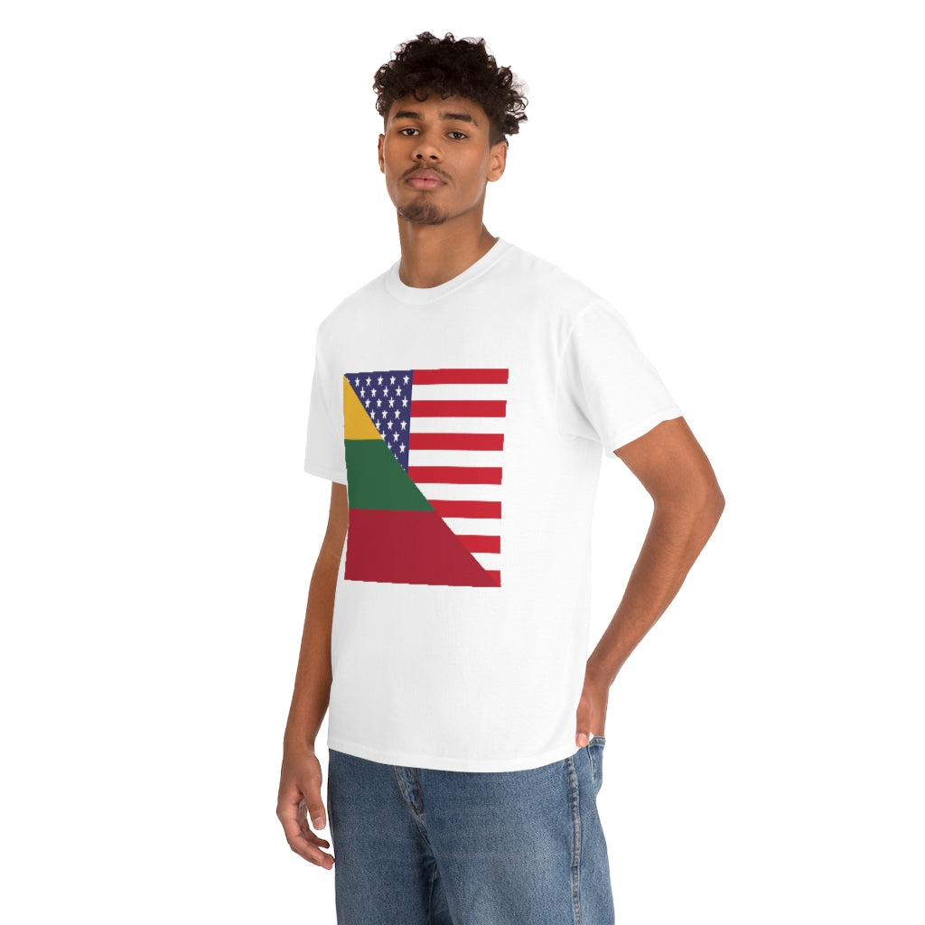 Lithuanian American Flag Unisex Tee Shirt | Lithuania Tshirt