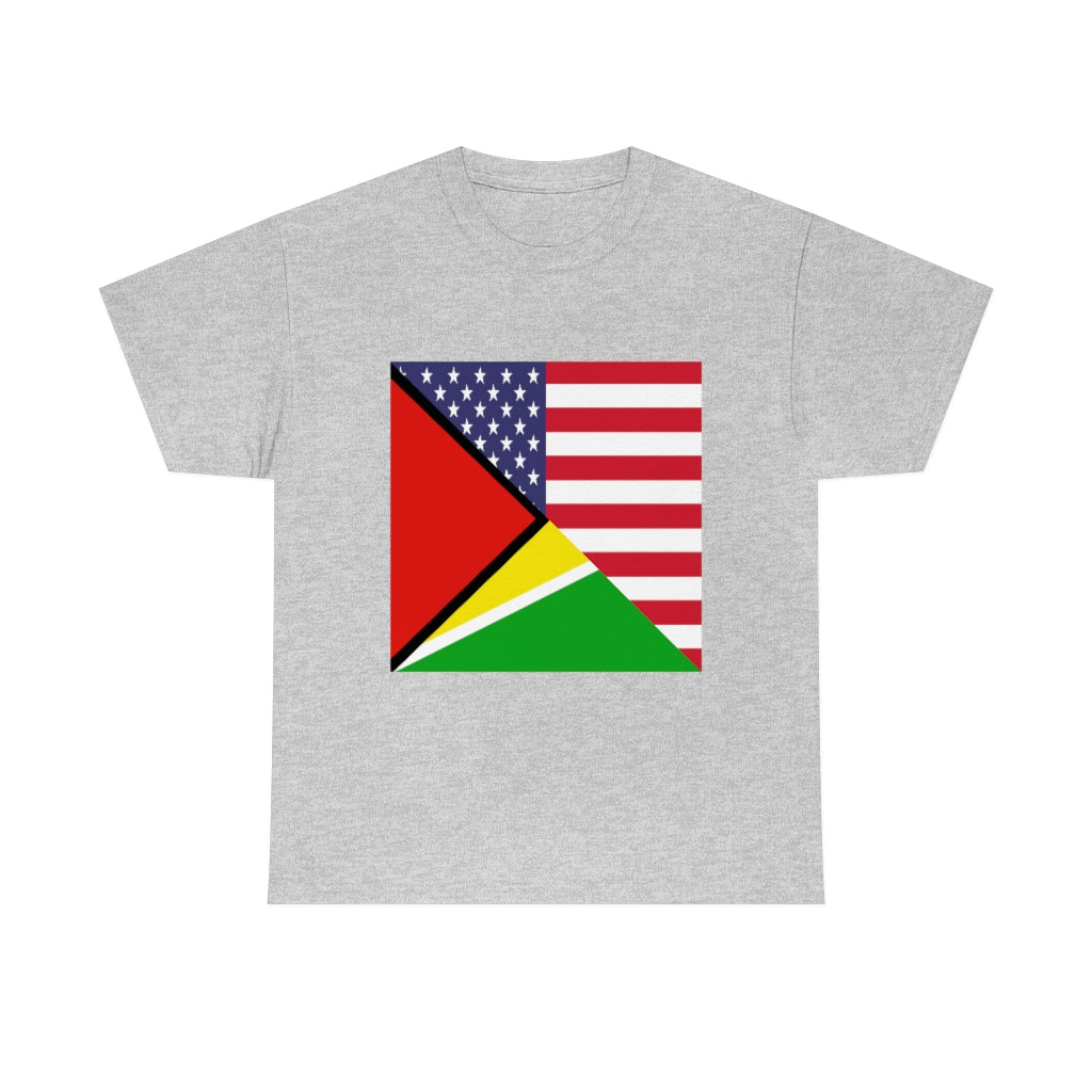 Guyanese American Flag Tee Shirt | Unisex Guyana USA Tshirt