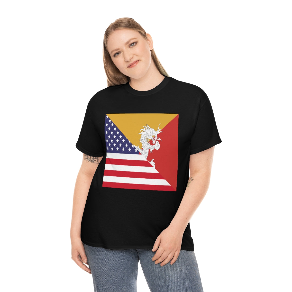 Bhutan American Flag Half Bhutanese USA T-Shirt | Unisex Tee Shirt